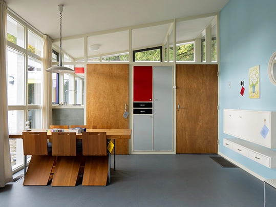 Exterieur van het door Gerrit Rietveld ontworpen Huis Slegers in Velp